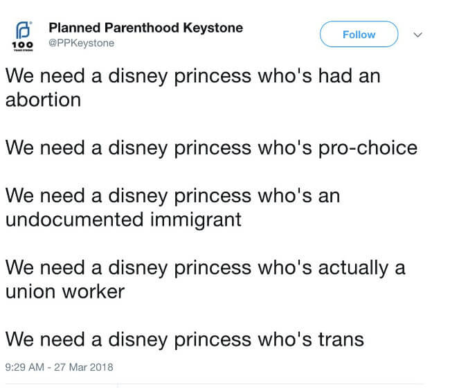  planned parenthood disney princess tweet