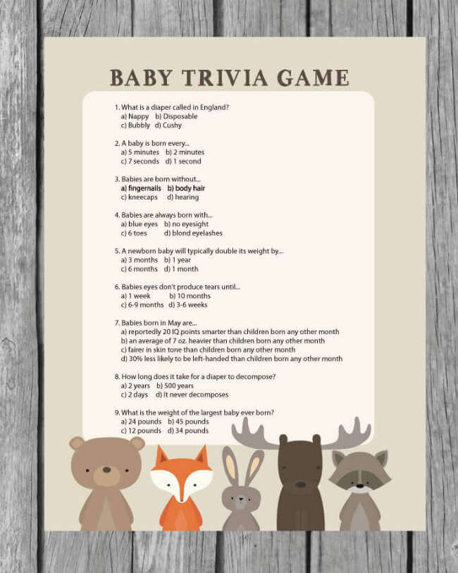 baby shower games for large groups