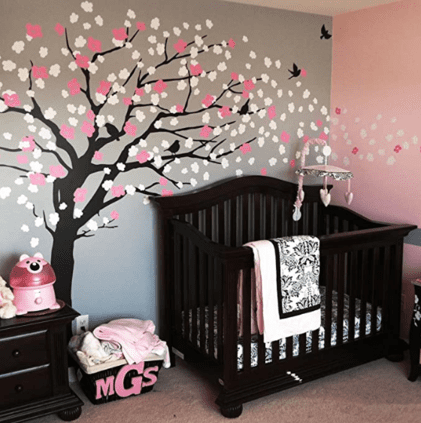 cherry blossom baby girl nursery ideas