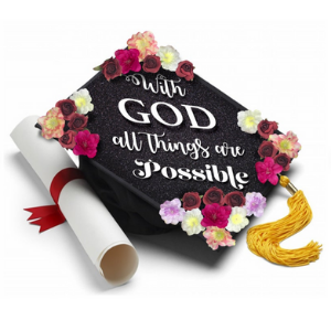 graduation cap ideas Matthew 19:26