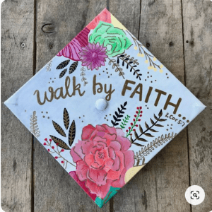 graduation cap ideas Corinthians 5:7