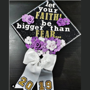 graduation cap ideas faith over fear